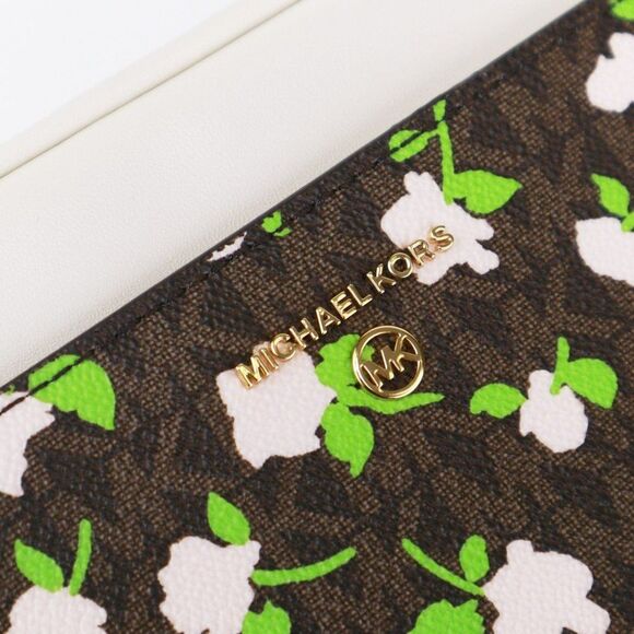 NWT Michael Kors Jet Set Large Floral Charm EW Camera Crossbody Bag Brown - Picture 16 of 16